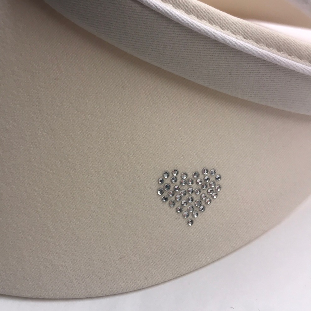 Ivory sun hat crystal rhinestone embellished visor